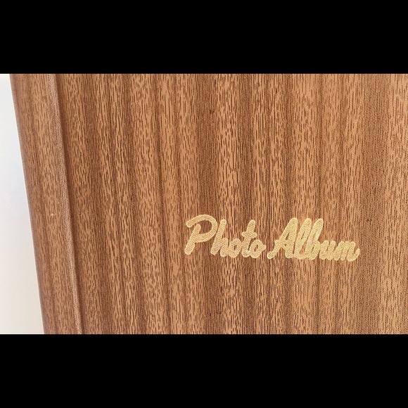 Wooden photo album - Golden brown vintage design - Picture 2 of 8